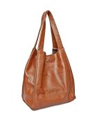 Cognac leren draagtas - 38x54x19cm