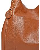 Cognac leren draagtas - 38x54x19cm
