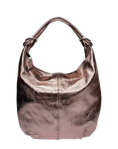 Bronzen leren Hobo-tas - 35,5x40,5 cm