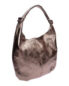 Bronzen leren Hobo-tas - 35,5x40,5 cm