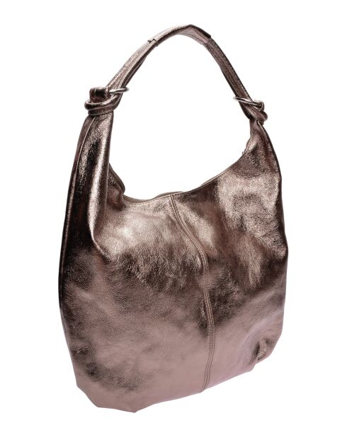 Bronzen leren Hobo-tas - 35,5x40,5 cm