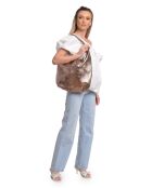 Bronzen leren Hobo-tas - 35,5x40,5 cm