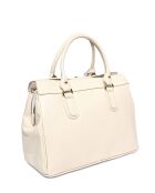 Beige leren handtas - 27x33x17 cm