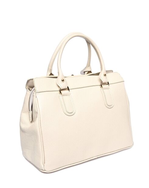 Beige leren handtas - 27x33x17 cm