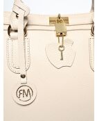 Beige leren handtas - 27x33x17 cm