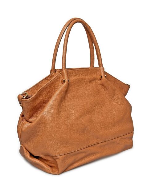 Cognac leren handtas - 31x33x20 cm