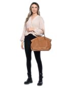 Cognac leren handtas - 31x33x20 cm