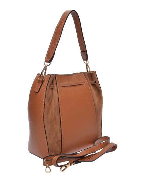 Emmertas van cognac leer - 25x24x12,5 cm