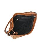 Cognac leren tas met handgreep aan de bovenkant - 34x45x14 cm