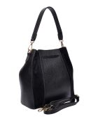 Zwarte leren emmertas - 25x24x12,5 cm