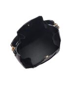 Zwarte leren emmertas - 25x24x12,5 cm