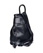 Zwarte leren rugzak - 33,5x34x14 cm