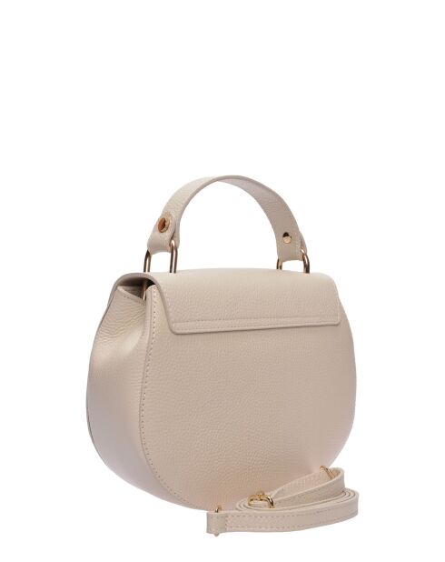 Beige leren schoudertas - 20x23,5x7,5 cm