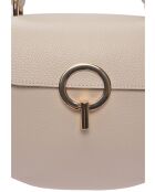 Beige leren schoudertas - 20x23,5x7,5 cm