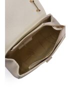 Beige leren schoudertas - 20x23,5x7,5 cm