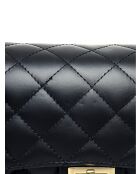 Zwarte leren schoudertas - 18x27,5x8 cm