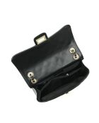 Zwarte leren schoudertas - 18x27,5x8 cm
