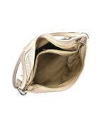 Beige leren tas met handgreep aan de bovenkant - 34x45x14 cm