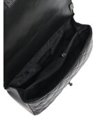 Zwarte leren schoudertas - 18x26,5x8,5 cm