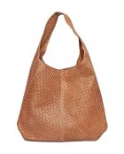 Cognac leren draagtas - 35x46x16 cm
