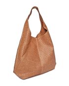 Cognac leren draagtas - 35x46x16 cm