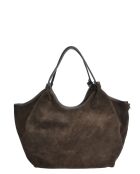 Hobo-tas in chocoladesuède - 29x42x11 cm