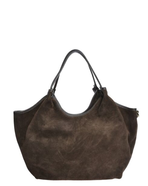 Hobo-tas in chocoladesuède - 29x42x11 cm