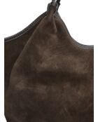 Hobo-tas in chocoladesuède - 29x42x11 cm