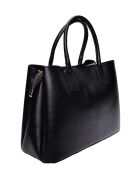 Zwarte leren draagtas - 25x34x14,5 cm