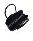 Zwarte leren draagtas - 25x34x14,5 cm