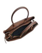 Bruine leren draagtas - 28,5x38x12 cm