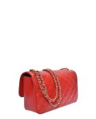 Rode leren schoudertas - 18x27,5x8 cm
