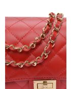 Rode leren schoudertas - 18x27,5x8 cm