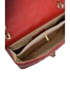 Rode leren schoudertas - 18x27,5x8 cm