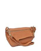 Cognac leren schoudertas - 17x28x cm