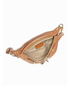Cognac leren schoudertas - 17x28x cm
