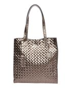 Bronzen leren schoudertas - 33x31x9 cm