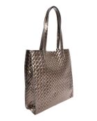 Bronzen leren schoudertas - 33x31x9 cm