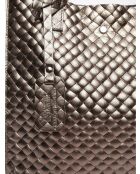 Bronzen leren schoudertas - 33x31x9 cm