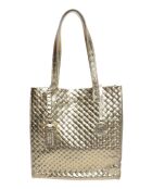 Gouden leren schoudertas - 33x31x9 cm
