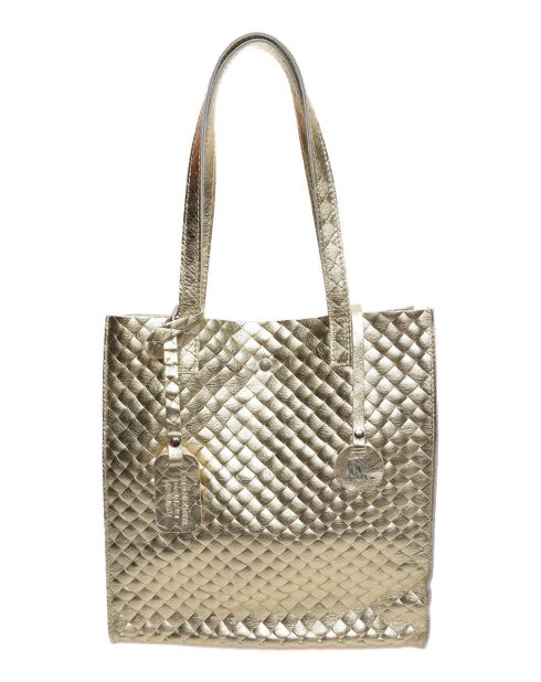 Gouden leren schoudertas - 33x31x9 cm