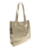 Gouden leren schoudertas - 33x31x9 cm