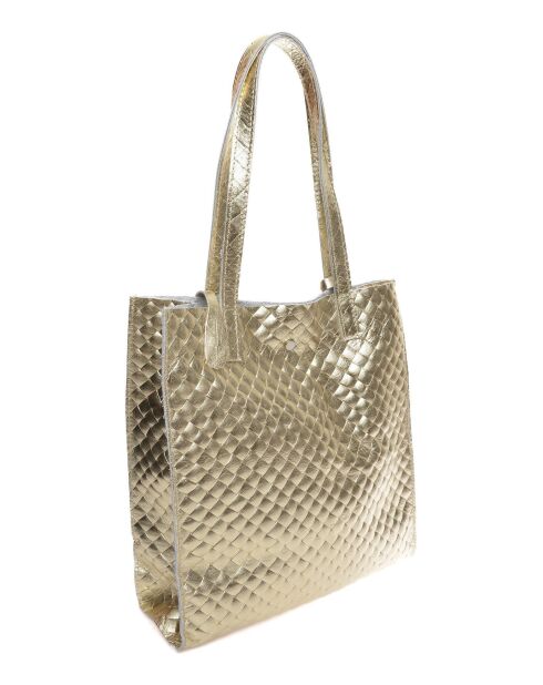 Gouden leren schoudertas - 33x31x9 cm