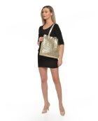 Gouden leren schoudertas - 33x31x9 cm