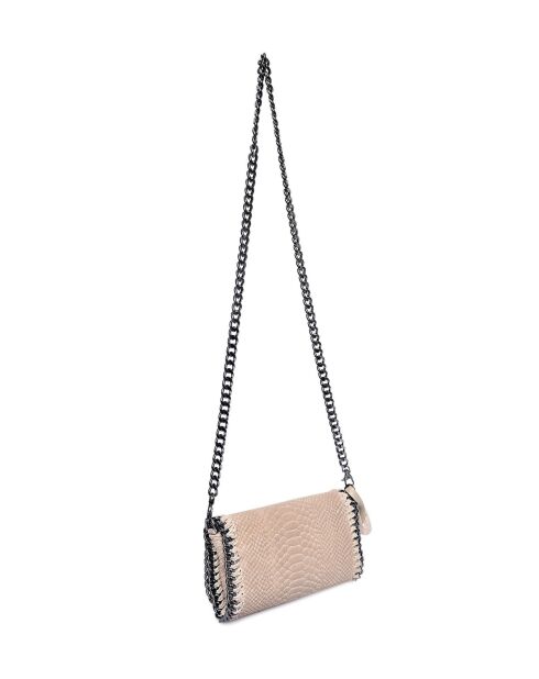 Taupe leren etui - 15x22x6 cm