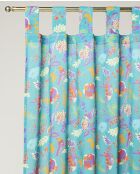 Rideau en coton Birdy turquoise - 260 x 110 cm