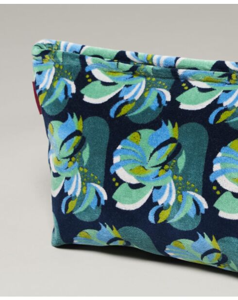 Trousse de toilette en coton Split marine - 33 x 19 x 13 cm