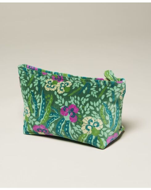 Trousse de toilette en coton Allegria verte - 33 x 19 x 13 cm