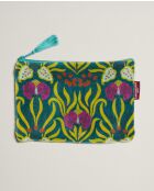 Pochette en coton Muguet bleu bayou - 21 x 24 cm