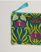 Pochette en coton Muguet bleu bayou - 21 x 24 cm